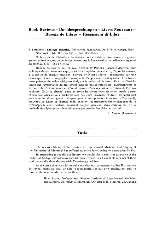 First page of Book Reviews / Varia