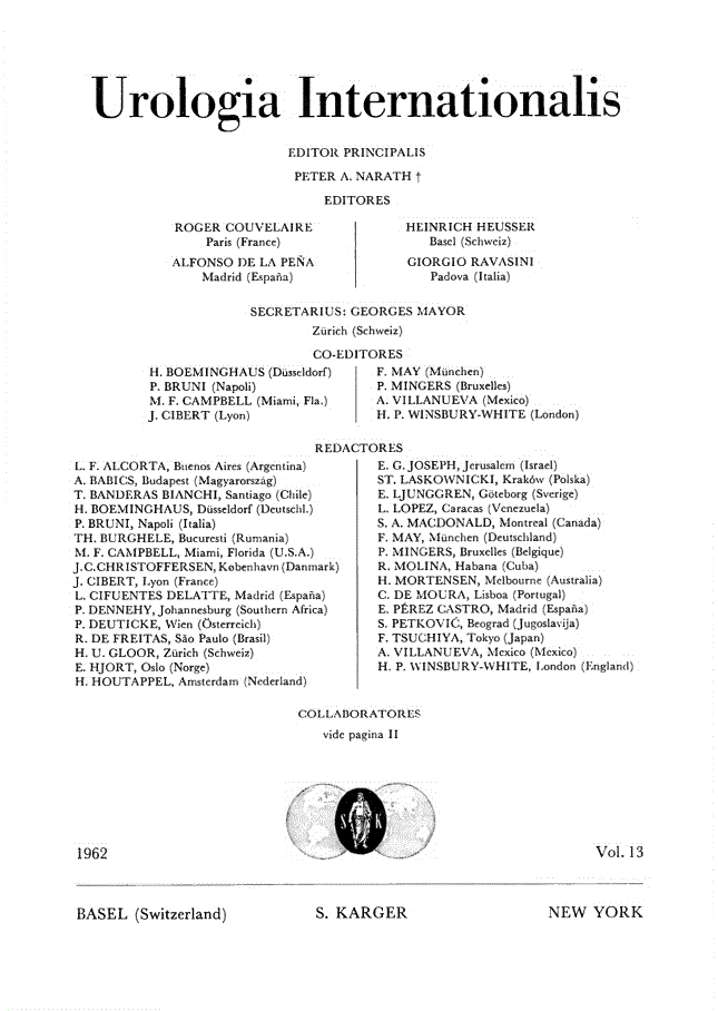 First page of Contents, Vol. 13, 1962