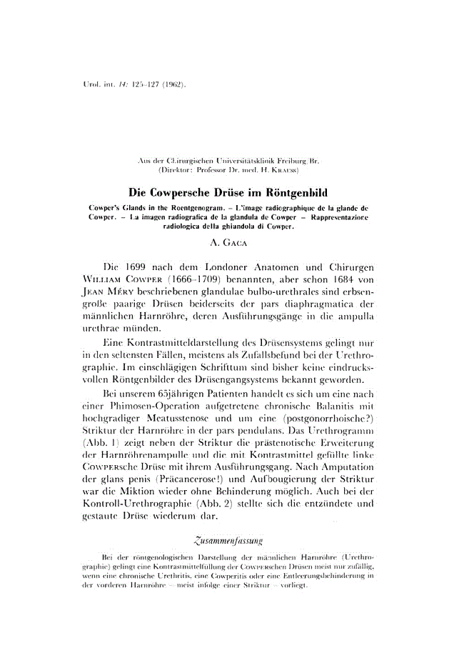 First page of Die Cowpersche Druse im Röntgenbild