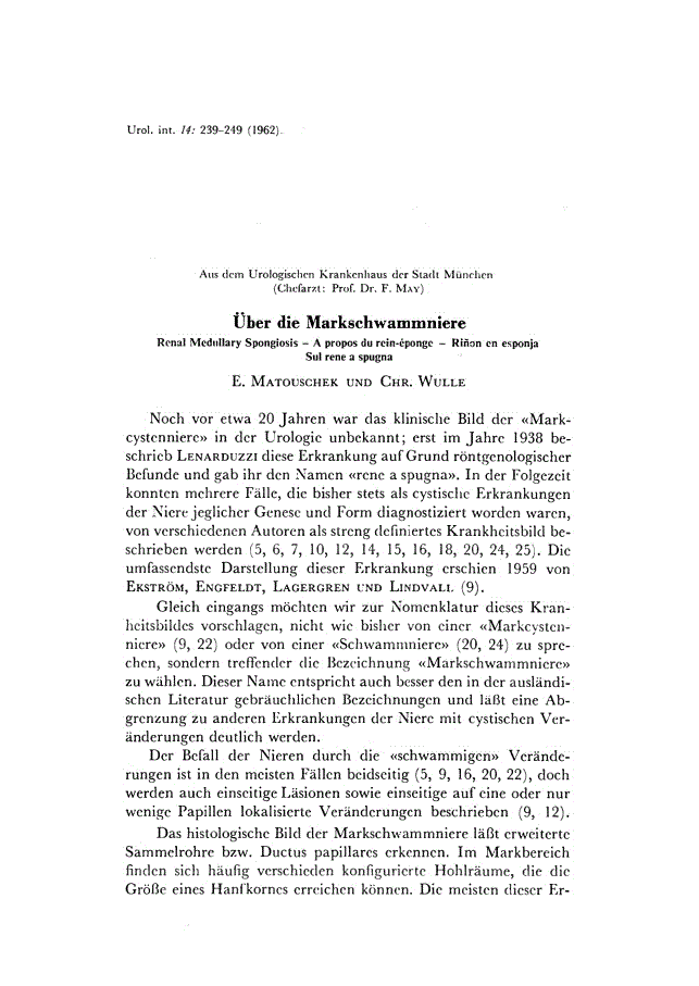 First page of Über die Markschwammniere
