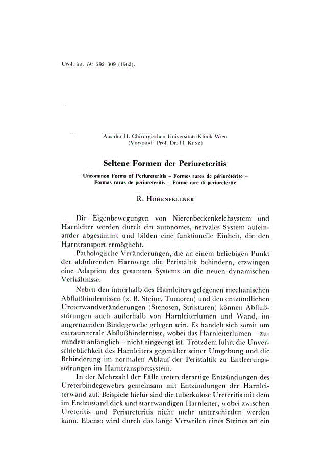 First page of Seltene Formen der Periureteritis
