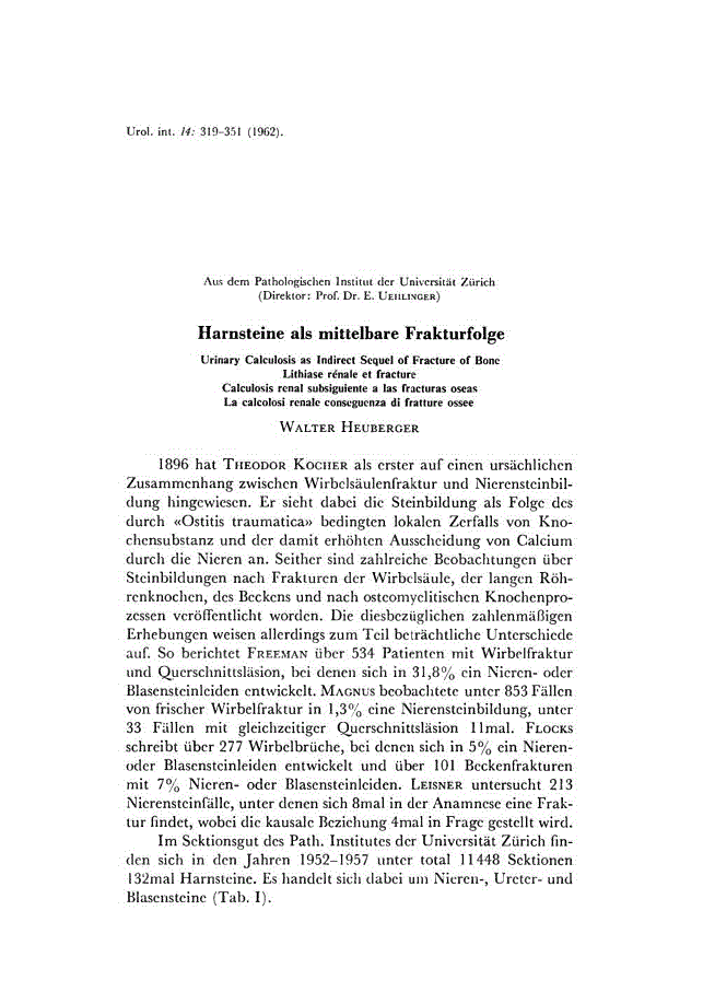 First page of Harnsteine als mittelbare Frakturfolge