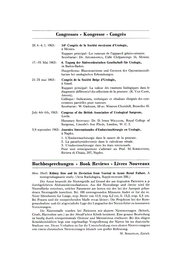 First page of Congresses / Book Reviews