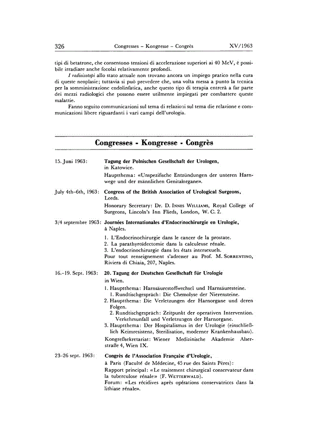 First page of Congresses
