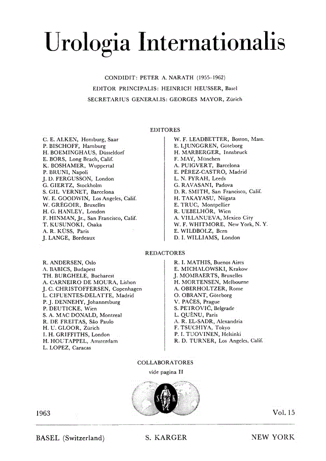 First page of Contents, Vol. 15, 1963