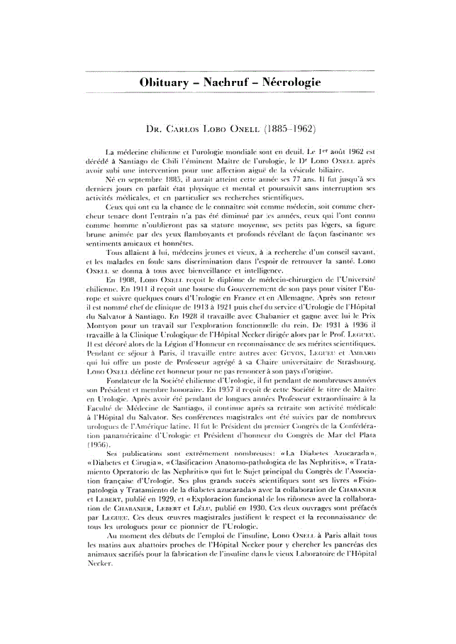 First page of Dr. Carlos Lobo Onell (1885–1962)