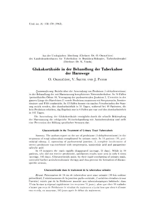 First page of Glukokortikoide in der Behandlung der Tuberkulose der Harnwege