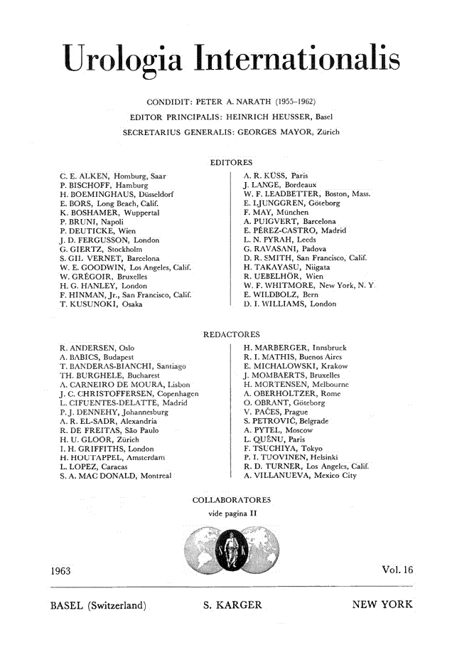 First page of Contents, Vol. 16, 1963