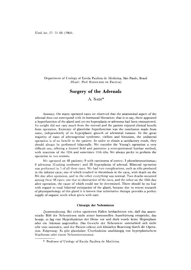 First page of Surgery of the Adrenals