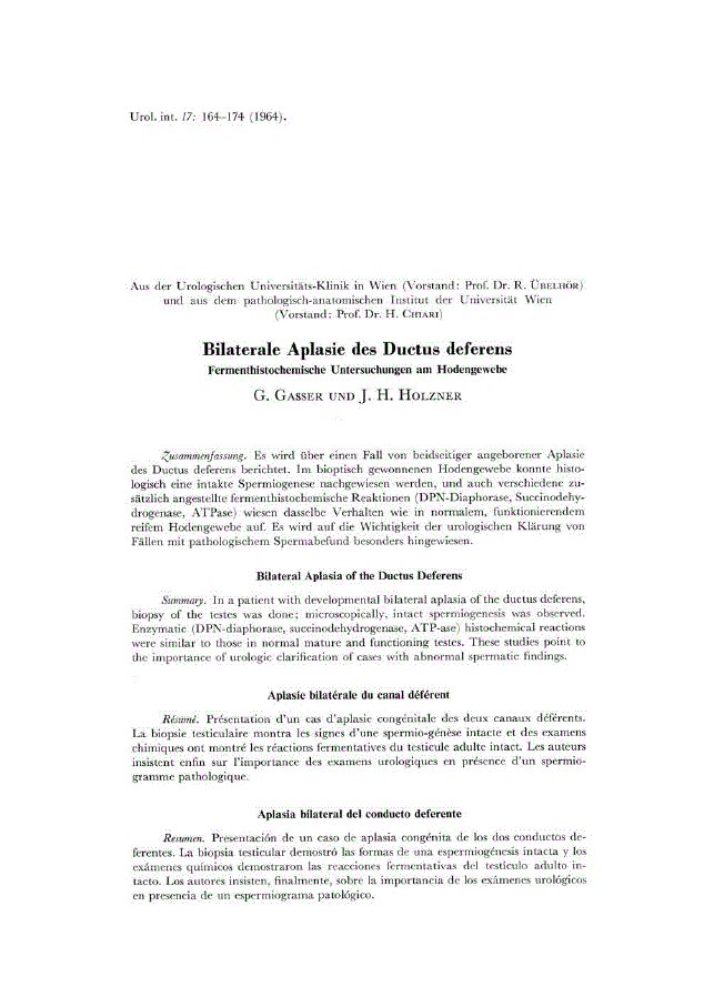 First page of Bilaterale Aplasie des Ductus deferens