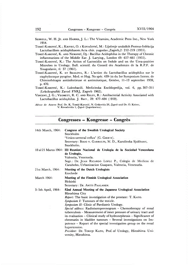 First page of Congresses