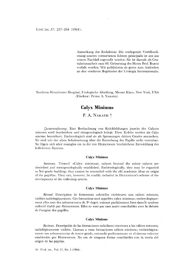 First page of Calyx Minimus