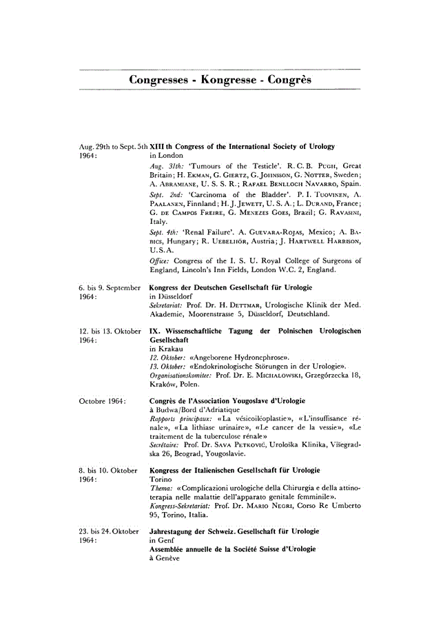First page of Congresses
