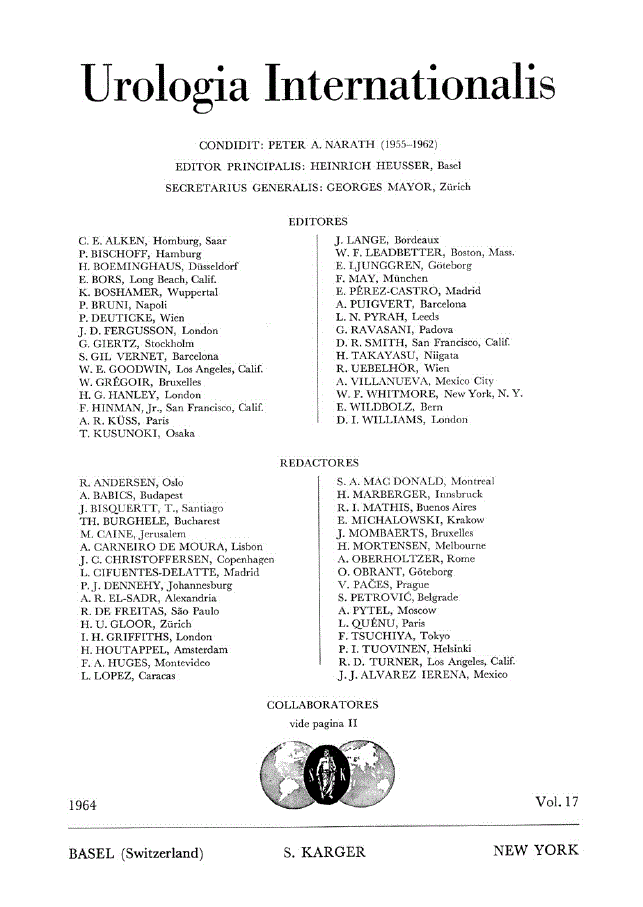 First page of Contents, Vol. 17, 1964