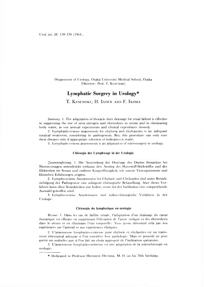 First page of Lymphatic Surgery in Urology