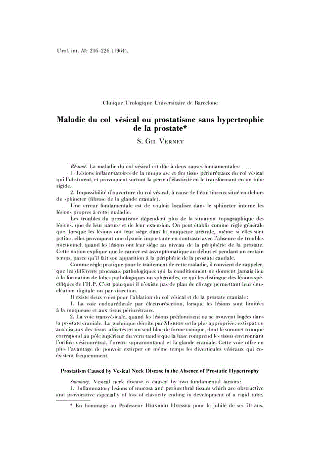 First page of Maladie du col vésical ou prostatisme sans hypertrophie de la prostate