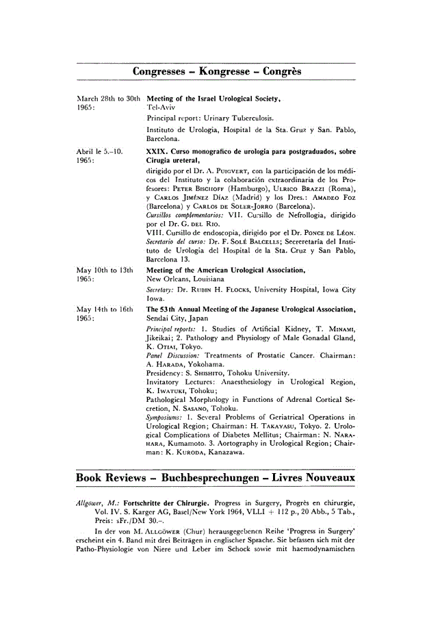 First page of Congresses / Book Reviews