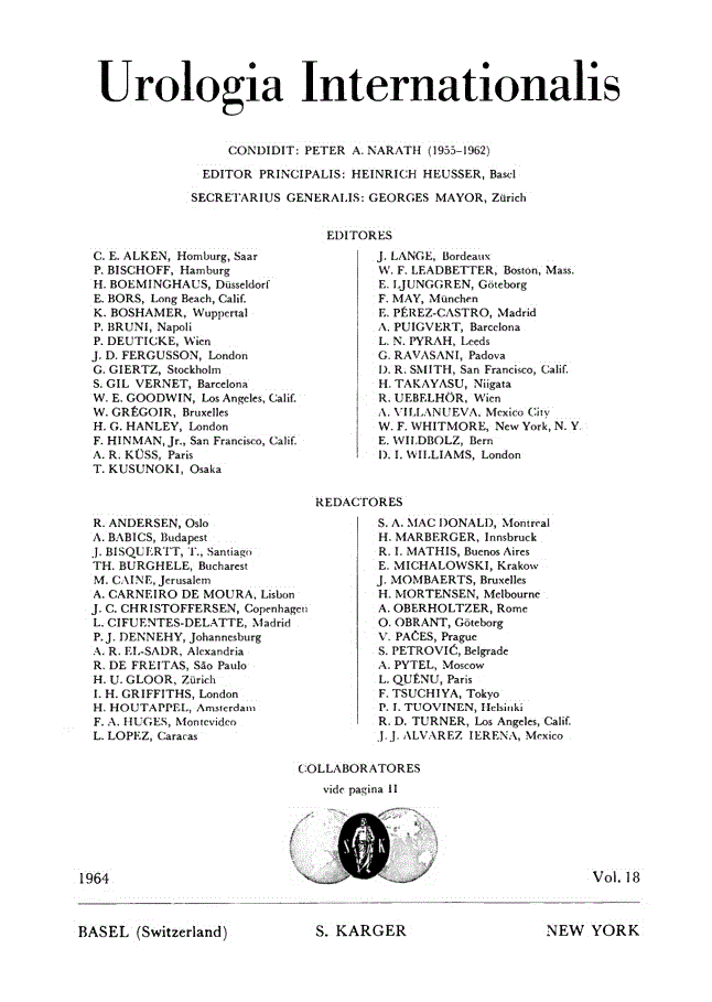 First page of Contents, Vol. 18, 1964