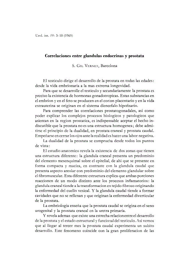 First page of Correlaciones entre glandulas endocrinas y prostata