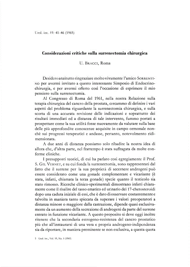 First page of Considerazioni critiche sulla surrenectomia chirurgica