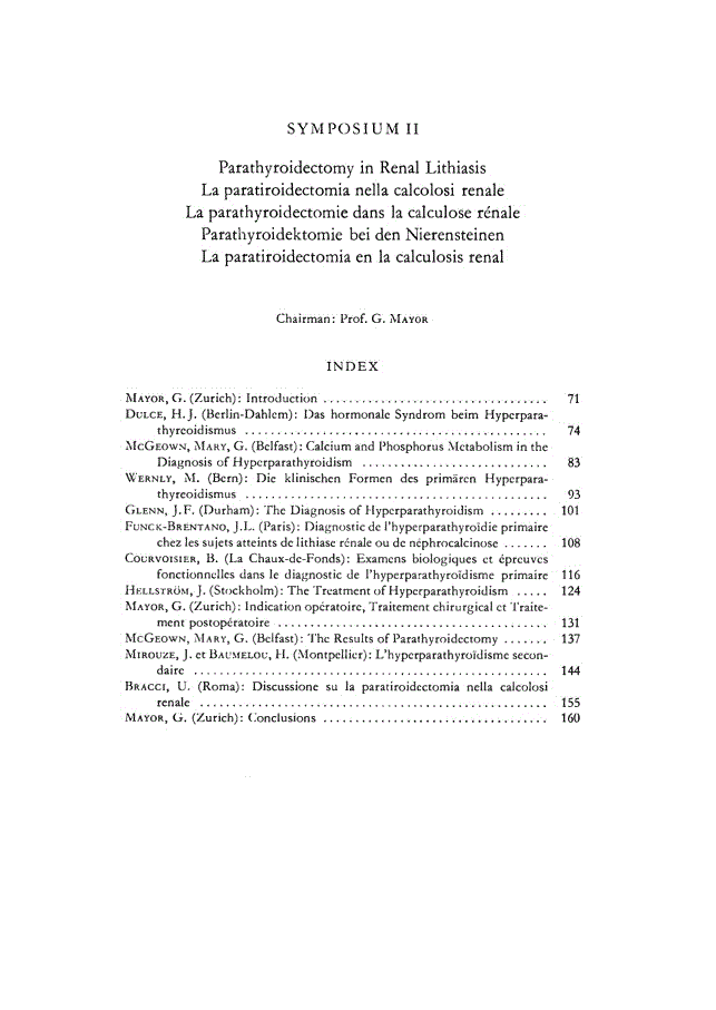 First page of Symposium II: Parathyroidectomy in Renal Lithiasis