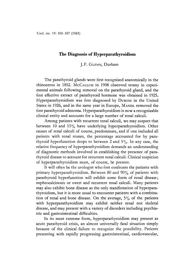 First page of The Diagnosis of Hyperparathyroidism