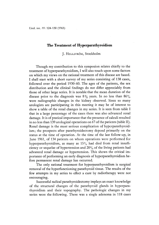 First page of The Treatment of Hyperparathyroidism