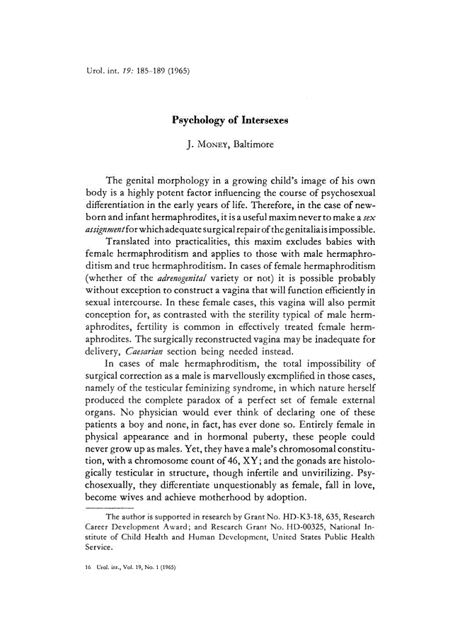 First page of Psychology of Intersexes