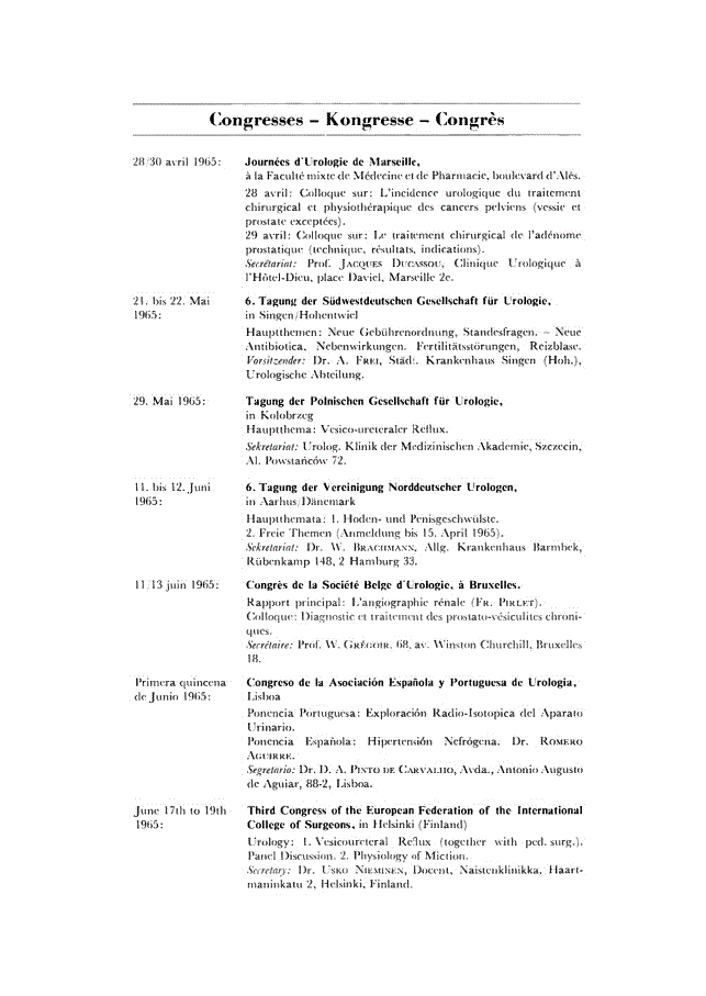 First page of Congresses