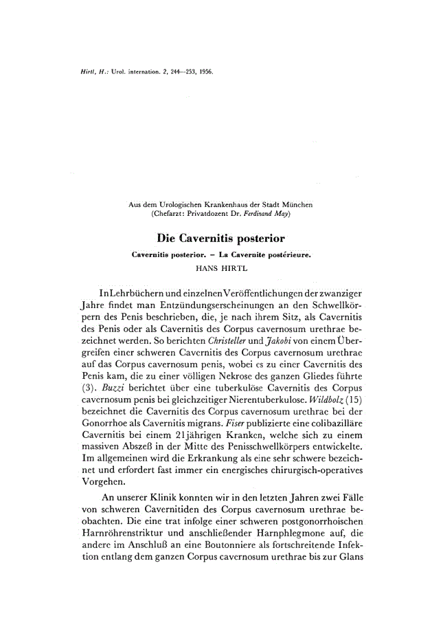 First page of Die Cavernitis posterior