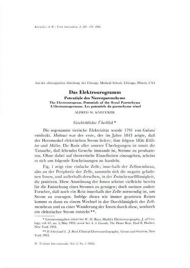 First page of Das Elektrourogramm<subtitle>Potentiale des Nierenparenchyms</subtitle>