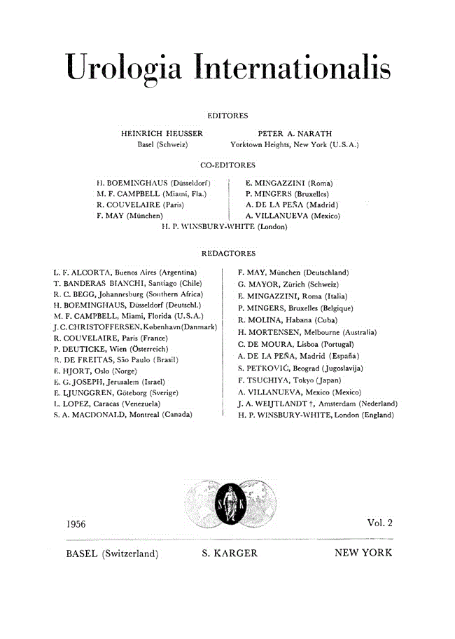 First page of Contents, Vol. 2, 1956