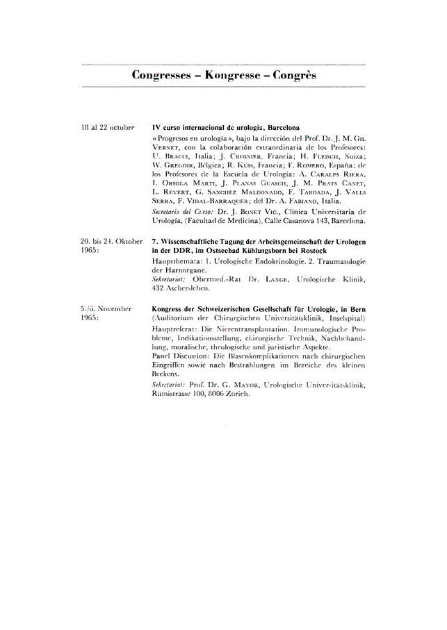 First page of Congresses