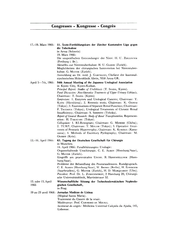 First page of Congresses