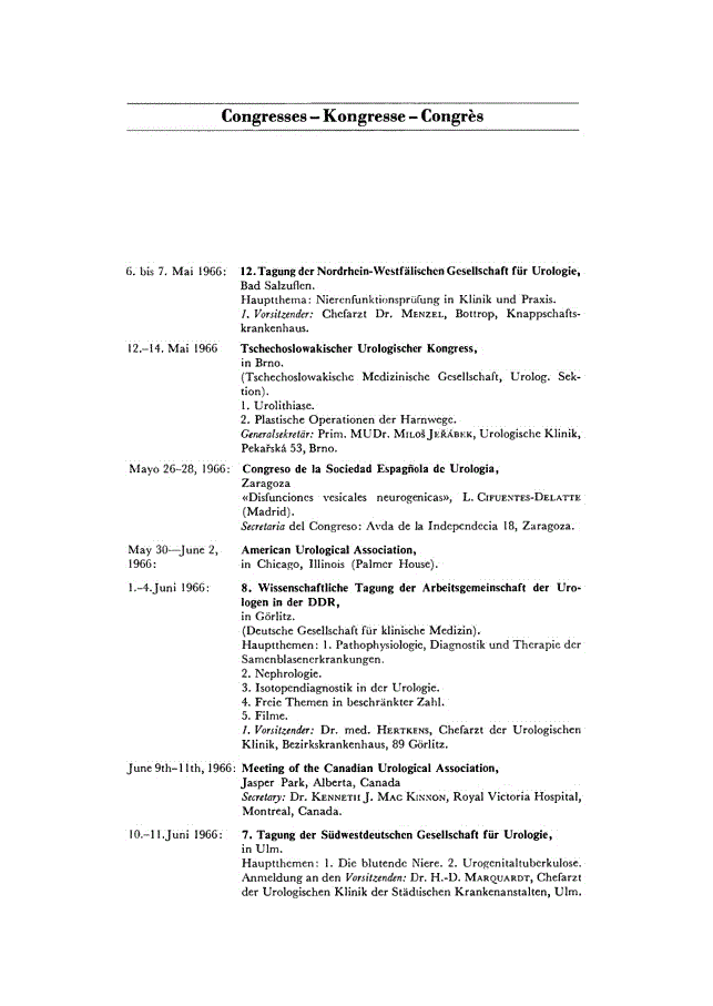 First page of Congresses