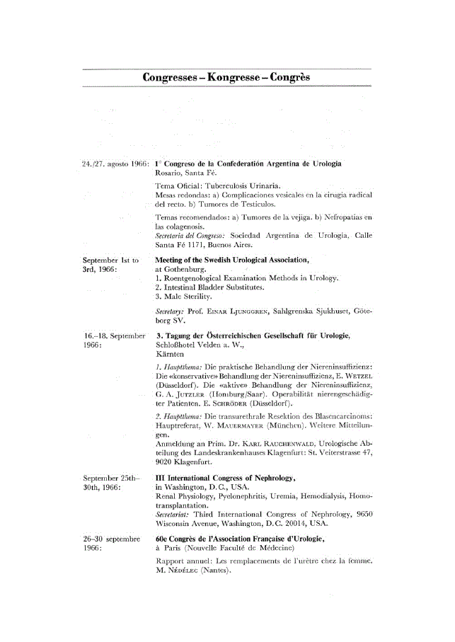 First page of Congresses