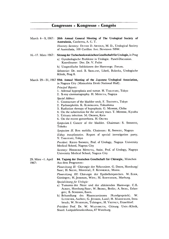 First page of Congresses