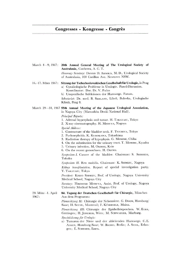 First page of Congresses