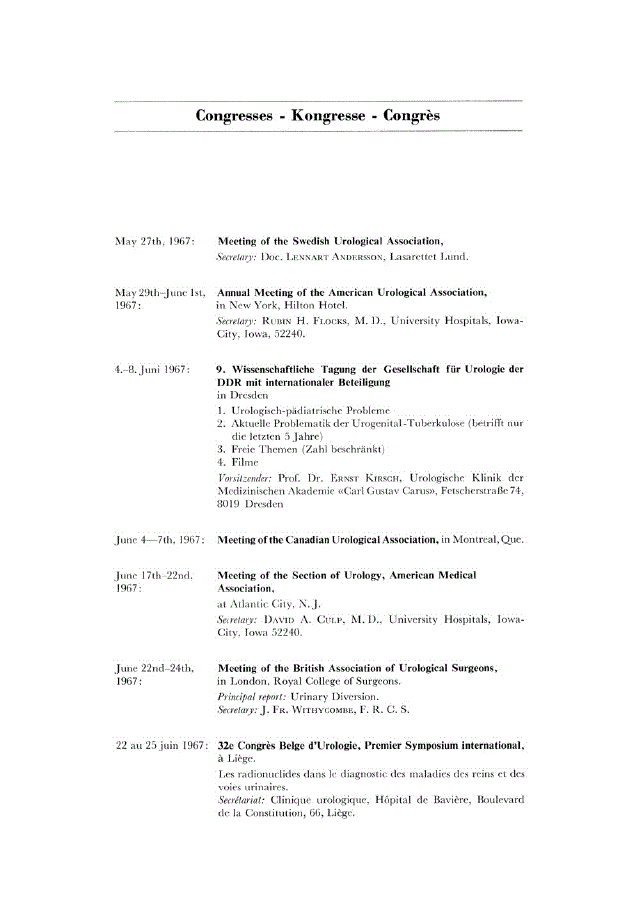 First page of Congresses