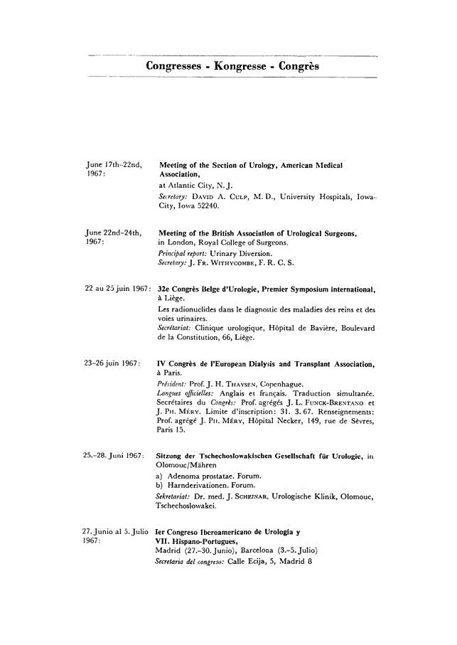 First page of Congresses