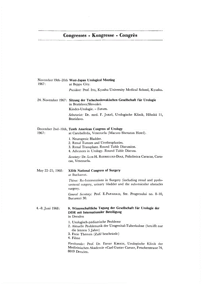 First page of Congresses