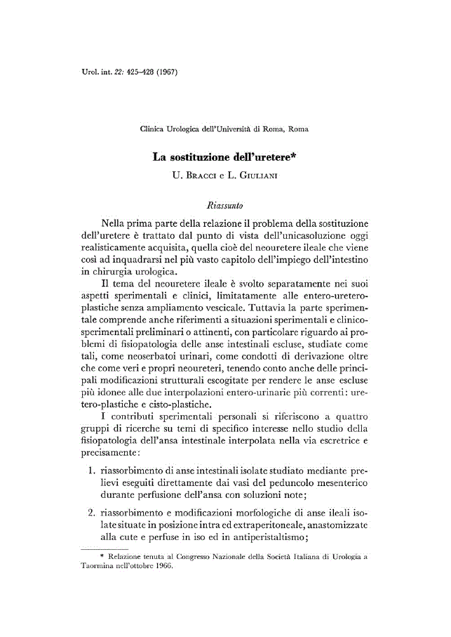 First page of La sostituzione dell’uretere