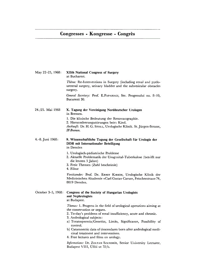 First page of Congresses