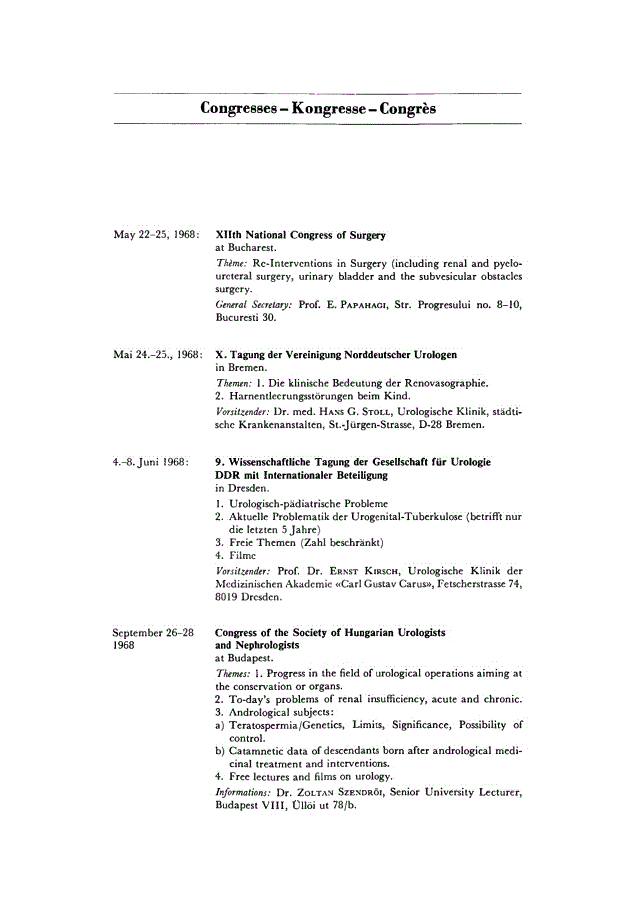 First page of Congresses