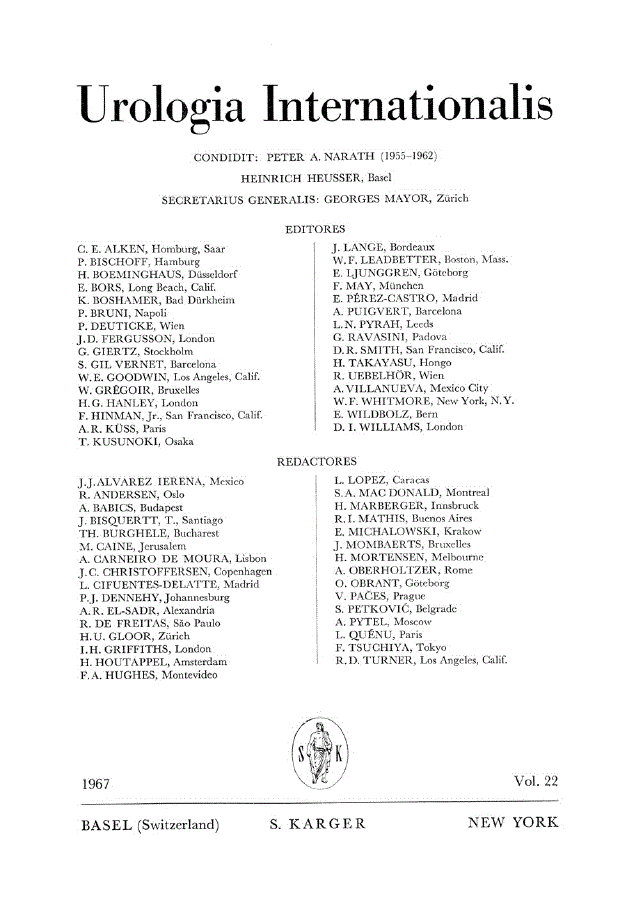 First page of Contents, Vol. 22, 1967