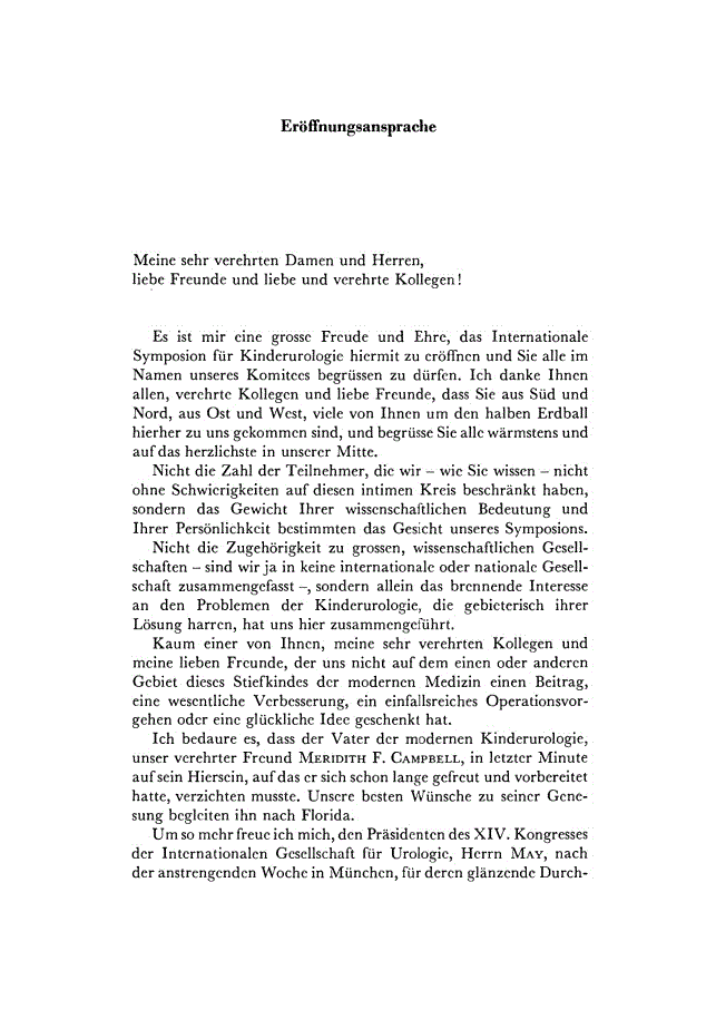 First page of Eröffnungsansprache