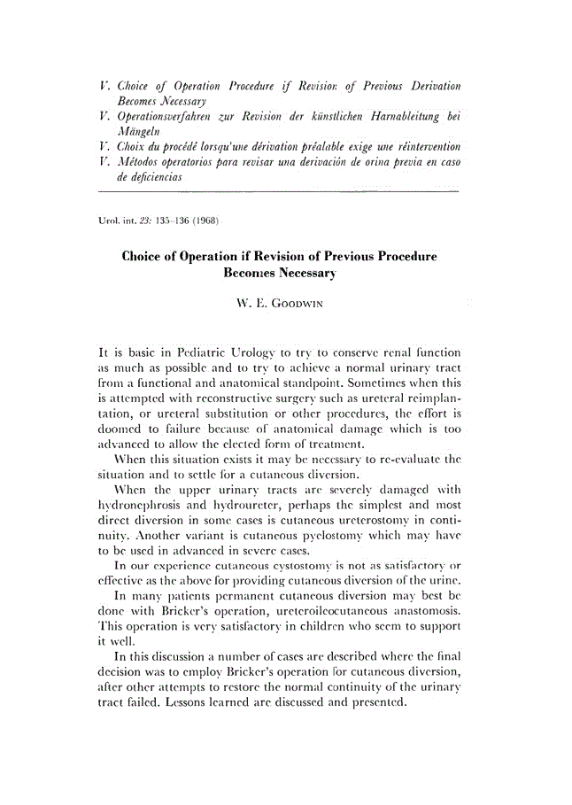 First page of Choice of Operation if Revision of Previous Procedure Becomes Necessary