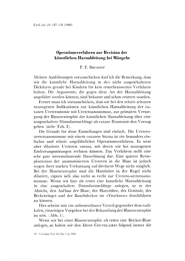 First page of Operationsverfahren zur Revision der künstlichen Harnableitung bei Mängeln