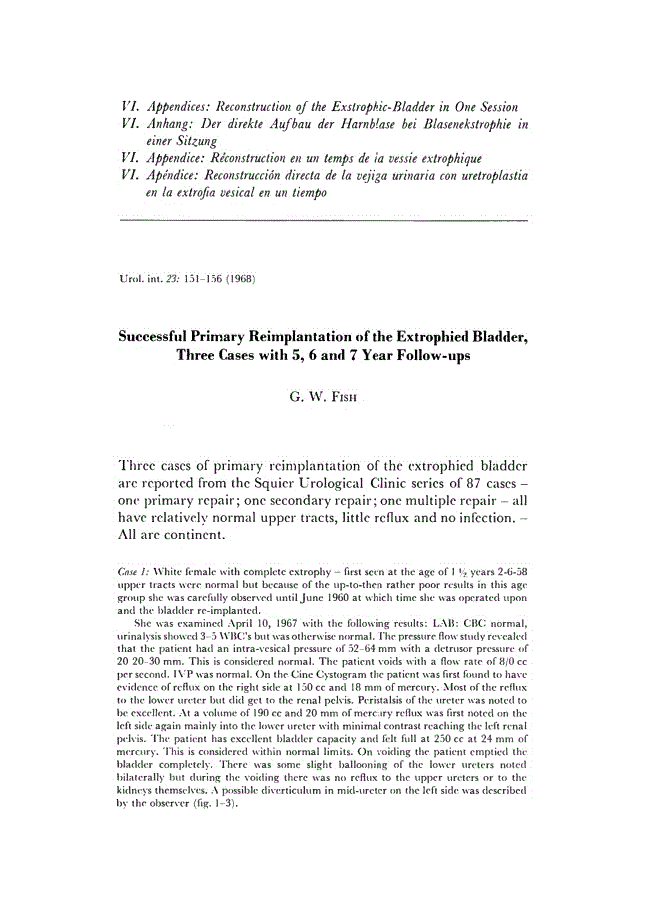 First page of Successful Primary Reimplantation of the Extrophied Bladder, Three Cases with 5, 6 and 7 Year Follow-ups