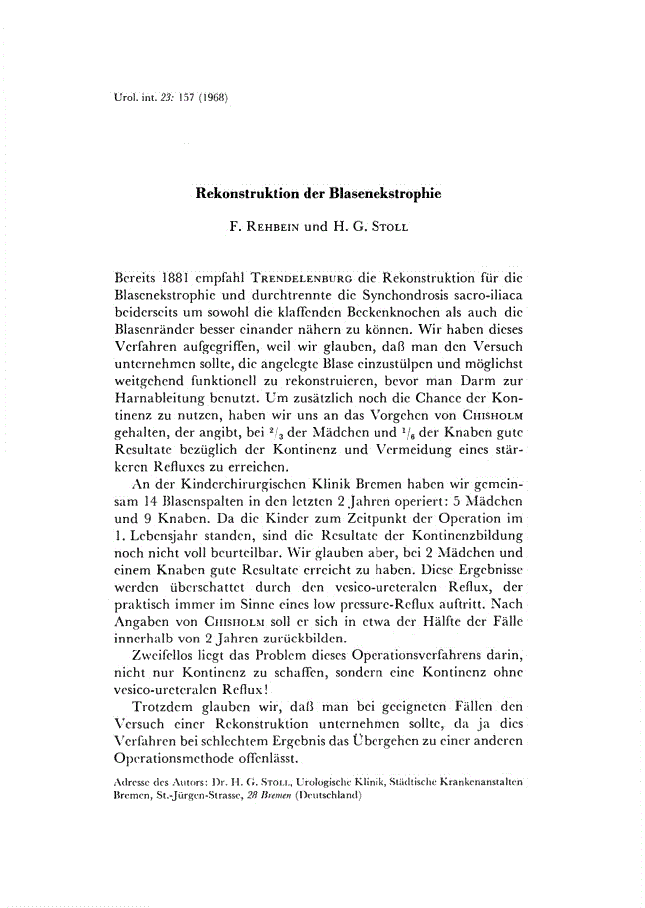 First page of Rekonstruktion der Blasenekstrophie